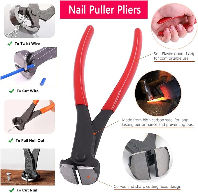 Upholstery Staple Remover Tack Puller Nail Remover Tool Set Nail Puller Plier - Image 3