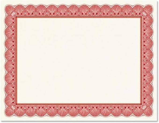 Elite Red & White Parchment Certificate Papers by Fine+Stationery