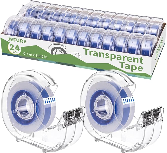JEFURE 24 Pcs Transparent Tape by JEFURE