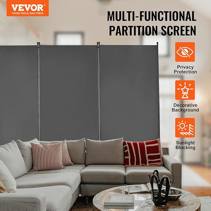VEVOR Room Dividers, 3 Panel Room Divider, Folding Privacy Screen and Portable - Image 2