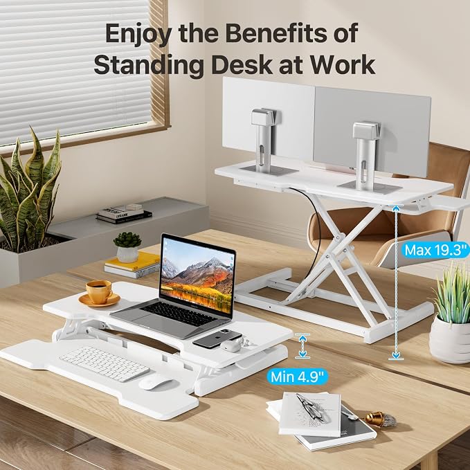 JYLH JOYSEEKER Standing Desk Converter 32 inch, Height Adjustable Sit Stand - Image 3