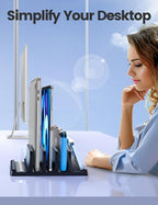Vaydeer 3-Slot Vertical Laptop Stand Organizer, Laptop Storage Holder Made of - Image 6