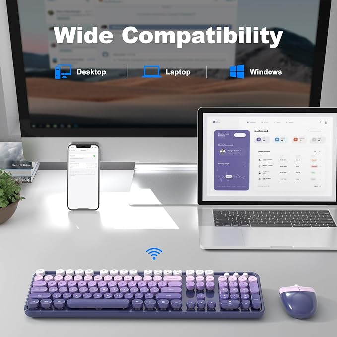 MOFII Wireless Keyboard and Mouse Combo, Full Size 2.4G Plug and Play - Image 4