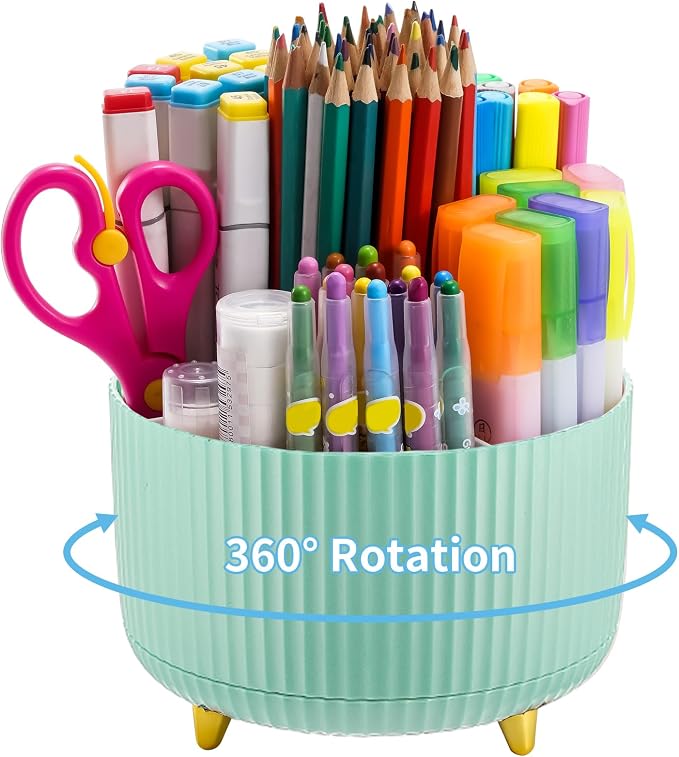 Marbrasse Desk Organizer, 360-Degree Rotating Pen Holder, Desk Organizers and by Marbrasse