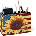 Famame Sunflower on American Flag Pencil Holder by Famame