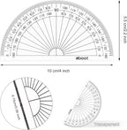 Zonon 100 Pcs 4 Inch Clear Plastic Protractor Bulk Math Protractors Set 180 - Image 2