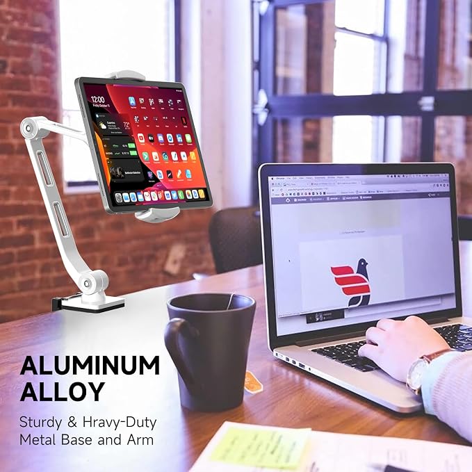 suptek Aluminum Tablet Desk Mount Stand 360° Flexible Cell Phone Holder - Image 5