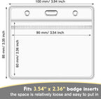 Marspark 200 Pieces Clear Plastic Horizontal Name Badge ID Card Holders - Image 2