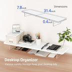AFOOYO Monitor Stand Riser, 31.5-Inch LED Light Wood Computer Monitor Stand - Image 6
