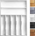 oridom Kitchen Bamboo Silverware Organizer, Kitchen Drawer Organizer by oridom