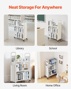 VEVOR Rolling Library Book Cart, 330 lbs Capacity, 30.3 x 15 x 48.0-Inch - Image 8
