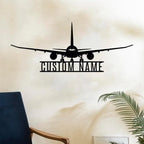 Personalized Metal Airplane Wall Art, Airplane Name Sign, Customized Pilot Name - Image 6