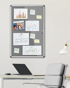 Mifuro 36"x24" Enclosed Bulletin Board, Lockable Weather-Resistant Aluminum - Image 2