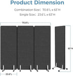 MORDEER 70.8" W x 63" H Freestanding Partition Room Dividers, Acoustic Panels - Image 2