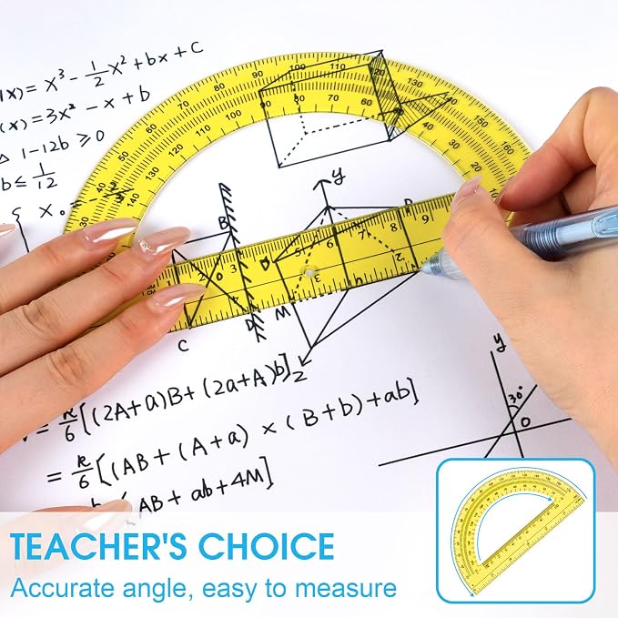 Hoiny 10 Pack Clear Protractor, 6 Inch Plastic Protractors, 180 Degrees - Image 5