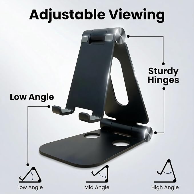 LOXP Tablet Holder Stand, Adjustable Aluminum Alloy Phone Stand, Compatible - Image 4