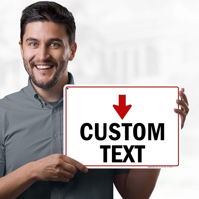 Custom Arrow Directional Sign, Down Arrow, 10x14 Inches, Rust Free .040 Aluminum - Image 2