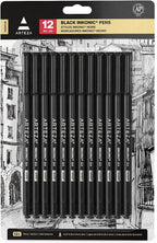 ARTEZA Black Inkonic Fineliners Pens, 0.4 mm Fine Tip Markers, Water-Based Art by ARTEZA