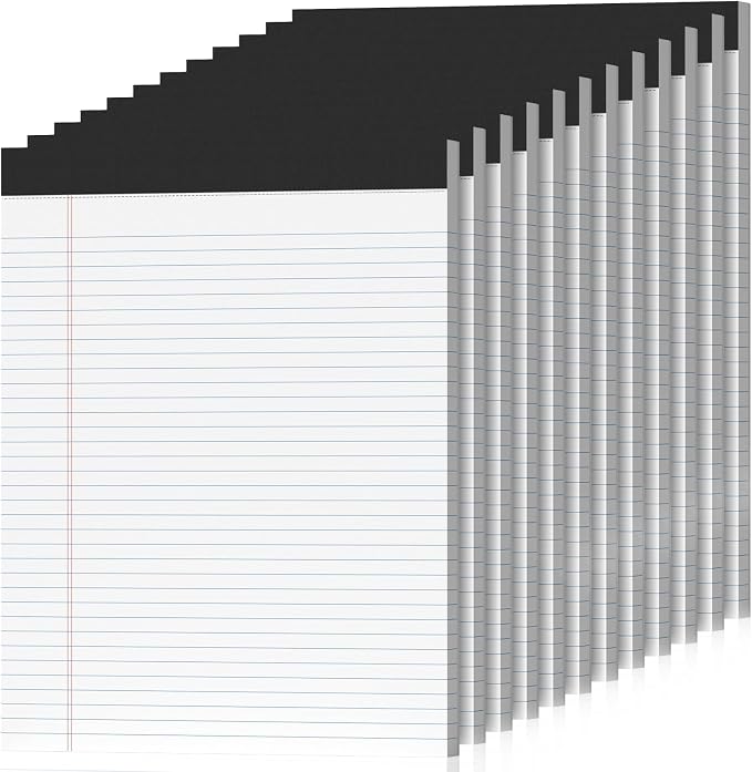 12 Pack Legal Pads 8.5 x 11 College Ruled 600 Sheets Note Pads 8.5 x 11 Inch by Nichela