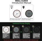 Oxmidud Glow in The Dark 3D Numerals Wall Clock，12 Inch Retro Silent - Image 3