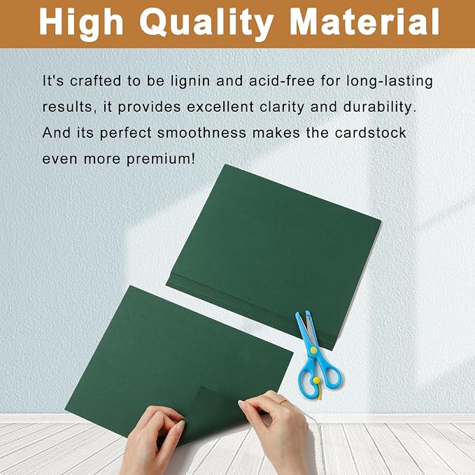 Silunkia 28 Sheets Christmas Green Shimmer Cardstock 8.5 x 11 Craft Paper - Image 4