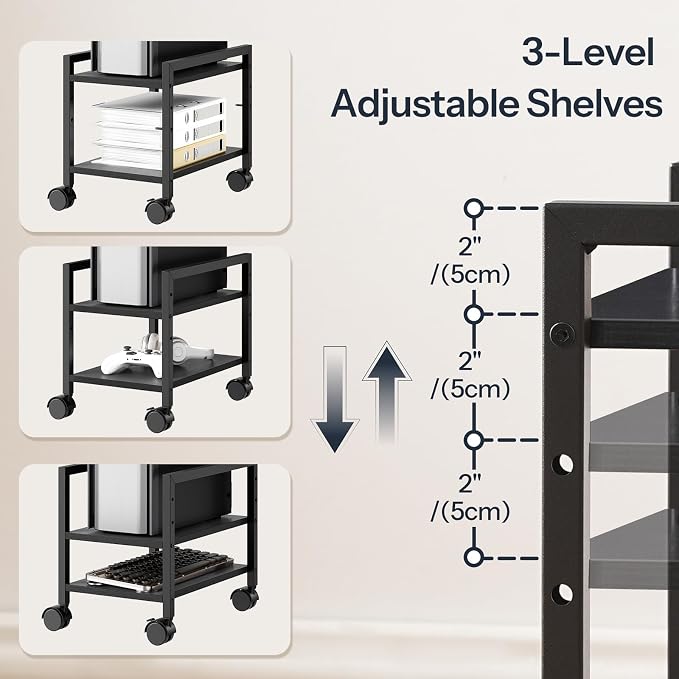 HOOBRO PC Stand, 2-Tier PC Tower Stand Fits Most Computer Towers, CPU Holder - Image 5