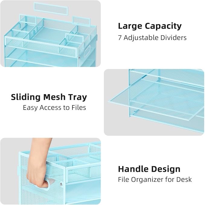 Marbrasse 5-Tier Letter Tray Paper Organizer - Image 3