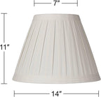 Creme Linen Large Box Pleat Lamp Shade 7" Top x 14" Bottom x 11" High - Image 4