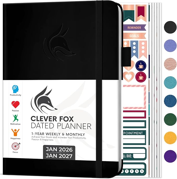 Clever Fox Dated Planner 2026-2027 – Weekly Life Planner Notebook by CleverFox