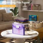 ABC life 6 Pack Plastic Expanding File Folder, Transparent Envelopes - Image 2