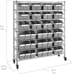 Seville Classics Heavy Duty NSF Bin Rack Solid Steel Wire Shelving Storage Unit - Image 6