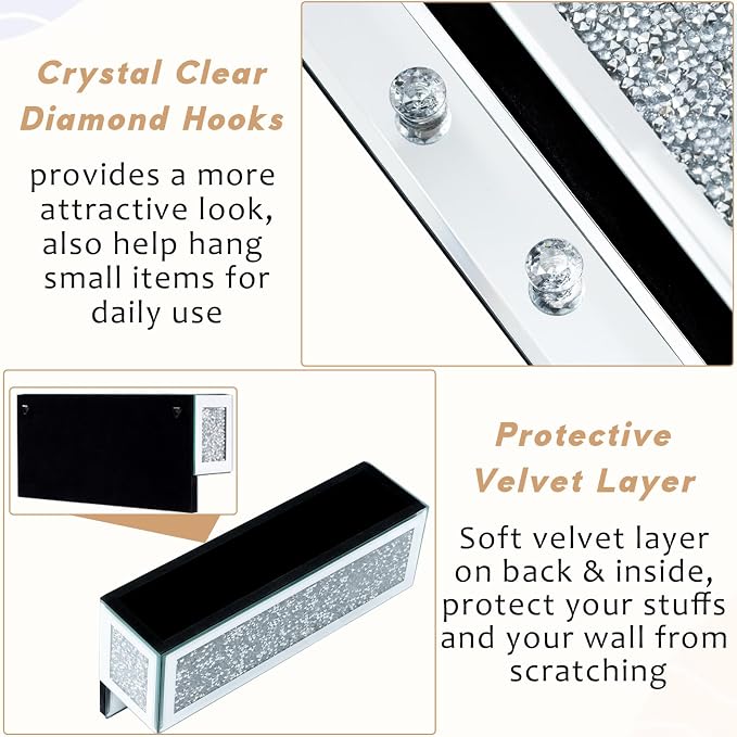 WALTSOM Crushed Diamond Key and Mail Holder - Image 4