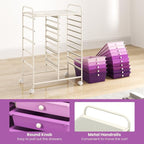 HAPPYGRILL 15-Drawer Rolling Cart, Storage Carts - Image 4