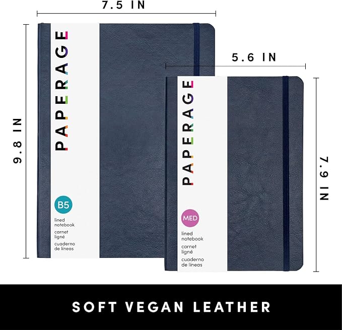 PAPERAGE Softcover Lined Journal Notebook, 160 Pages, Medium College Ruled - Image 2