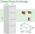 4-Drawer File Cabinet with Lock, Metal Vertical Filing Cabinets - Image 3