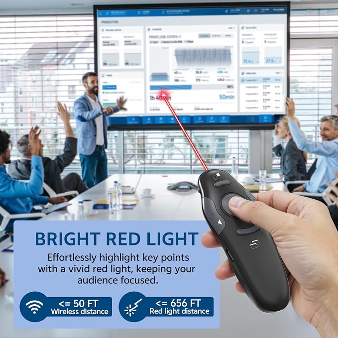 Presentation Clicker with Storage Case, USB C Rechargeable Wireless Presenter - Image 7