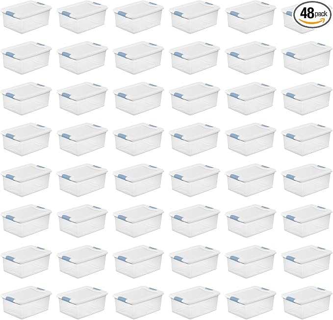 Sterilite 48-Pack Latching Box, Under Bed Storage Bins by Sterilite