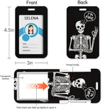 Skull Skeleton Badge Holder Retractable Lanyard, Lanyards - Image 4
