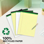 KAISA Yellow Legal Pads Writing Pads Recycled Paper 8.5"x14" Wide Ruled Lined - Image 4