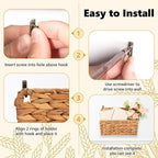 2 Pcs Woven Mail Holder Wall Mount Basket Rattan Wall Letter Holder Wicker - Image 5