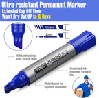 Fuutreo 10 Pack Jumbo Permanent Markers Bulk Large Chisel Tip Permanent Markers - Image 4