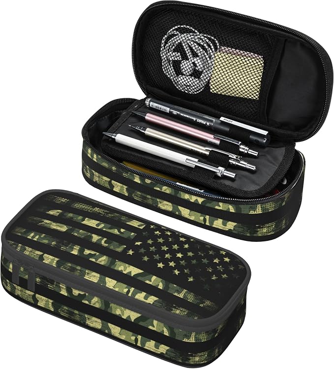 YIJIUWKIS Camo Pencil Box for Kids Adults, Usa Flag Style Pencil Case for Boys by YIJIUWKIS