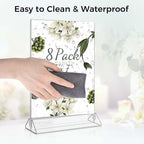 Smarpau Acrylic Sign Holder 5x7, 8 Pack Double-Sided Picture Frames Display - Image 4