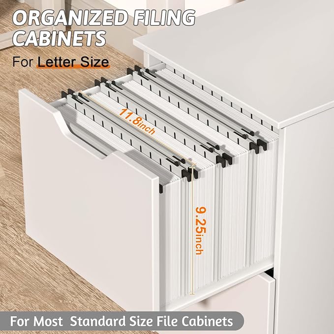 Nordun Extra Capacity Plastic Hanging File Folder Letter Size, 12 Pack - Image 3