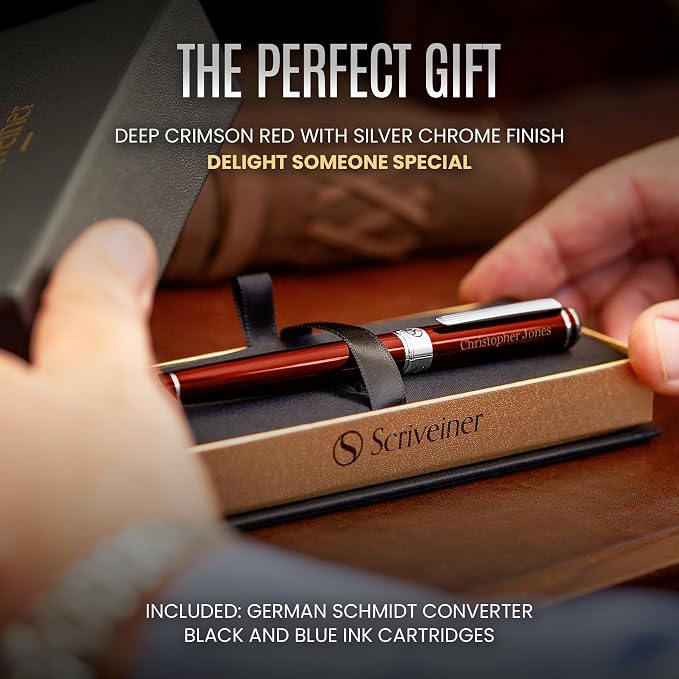 Scriveiner Personalized Deep Crimson Red Pen - Image 3