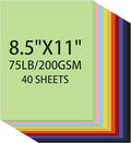 Cardstock 8.5 X 11, 40 Sheets 10 Colors Card Stock, 75lb/ 200gsm Copy Paper by Ciphyfee