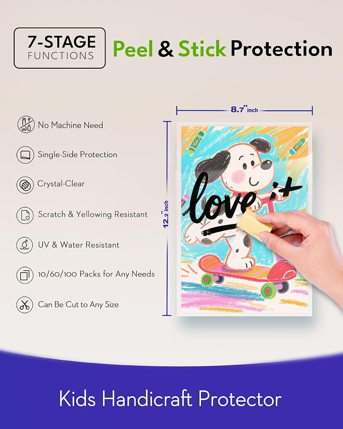 Uinkit 4mil Thicker Self-Adhesive Laminating Sheets, No Heat Needed - Image 2