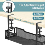 Under Desk Cable Management Tray, No Drill Mesh Desk Cable Tray, Wire - Image 4