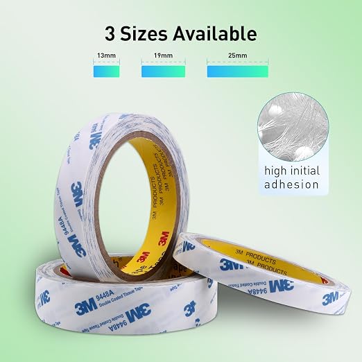 Double Sided Tape 9448A 3/4" x 33Ft Pack of 1 Made of 3M Super Sticky Adhesive - Image 2