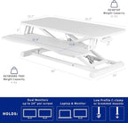 VIVO 32 inch Desk Converter, K Series, Height Adjustable Sit to Stand Riser - Image 3